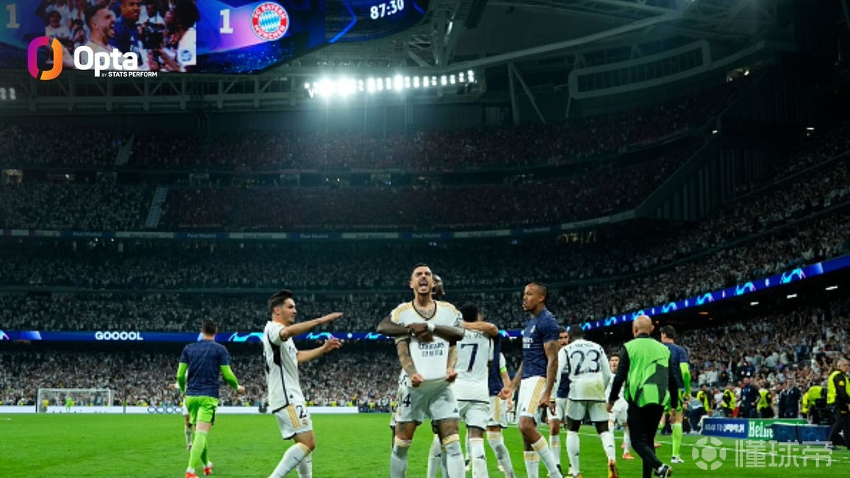 拜仁24次参加欧冠1/4决赛第1，皇马17次晋级半决赛最多