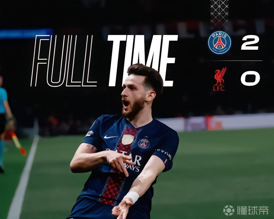 巴黎vs利物浦全场数据：控球率74%-26%，射门18-3，射正6-0